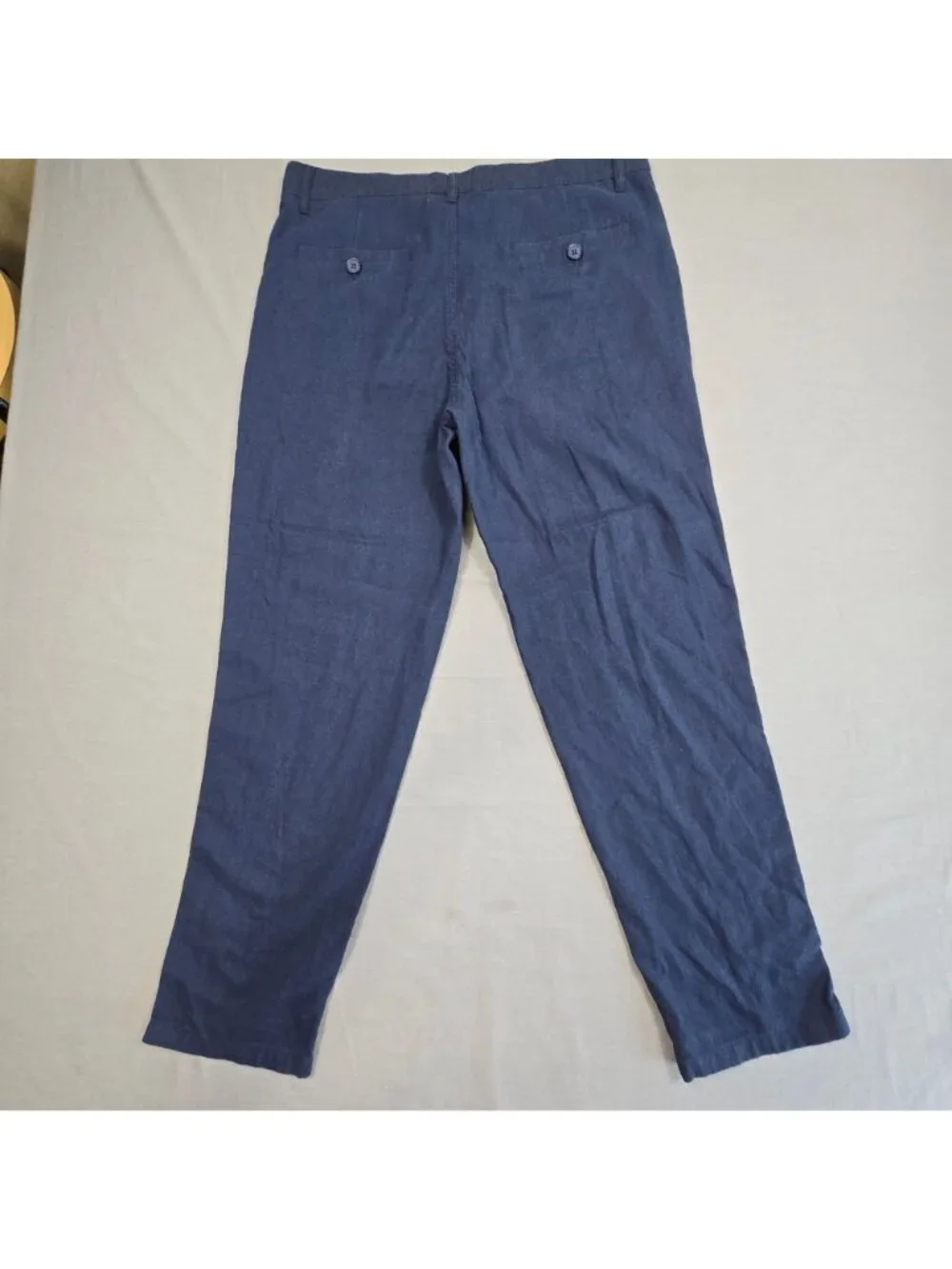 Willit 33x30 Mens Drawstring Linen Cotton Pants Blue Relaxed Fit Casual